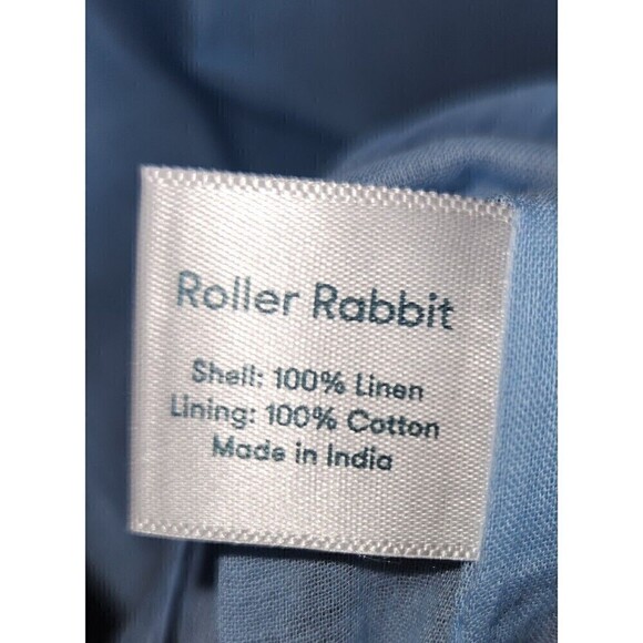 Roberta Roller Rabbit Size XL Pastel Light Blue Linen Tunic Shift Dress Pockets - Picture 4 of 5